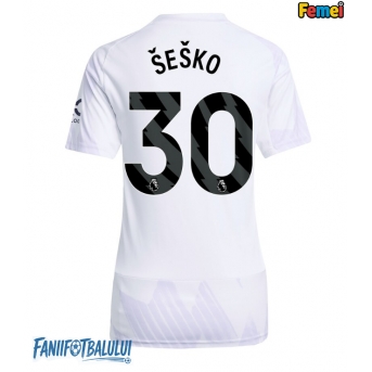 Manchester United Benjamin Sesko #30 Tricou Fotbal Replică 2025-26 Femei Deplasare